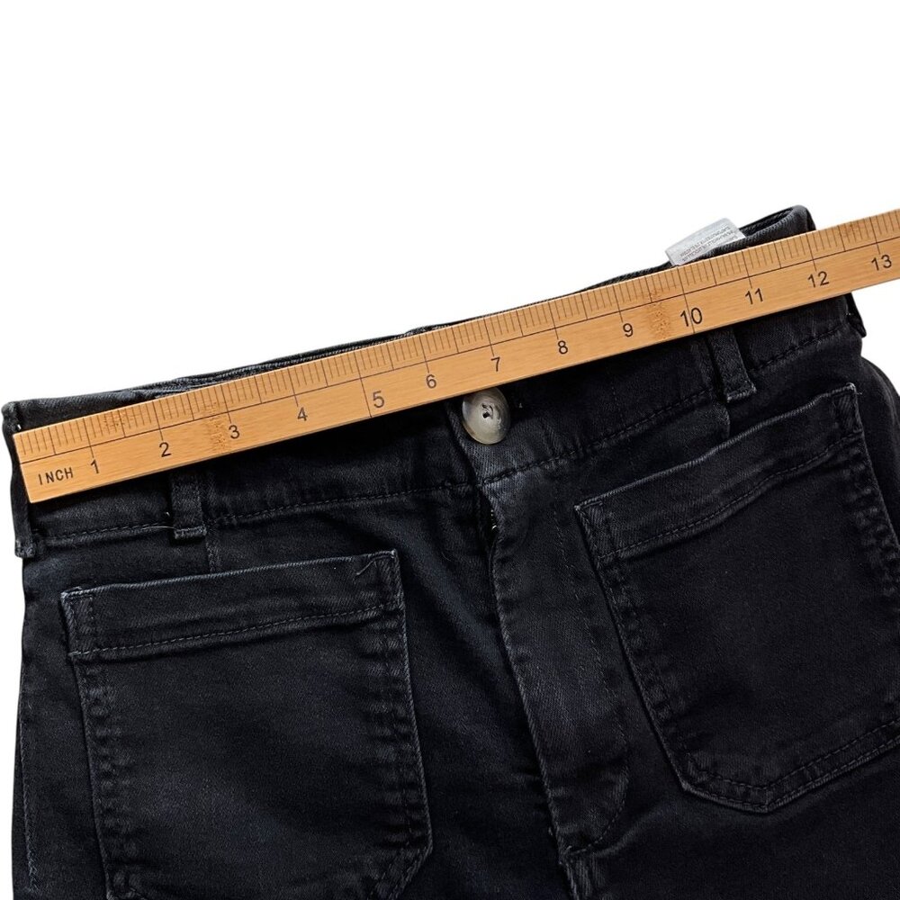 Anthropologie Maeve The Colette Wide Leg Jeans Womens 26P Black High Rise Crop - Picture 9 of 12